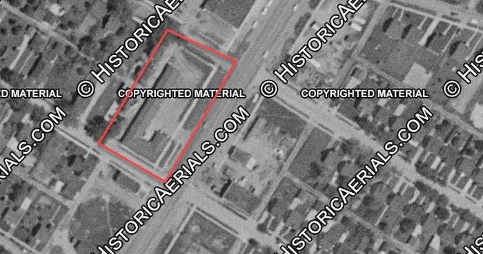 Rising Star Motel (Bel-Aire Motel) - 1951 Aerial (newer photo)